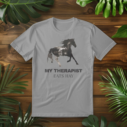 Horse Therapy Tee - 'My Therapist Eats Hay' - Unisex Softstyle T-Shirt