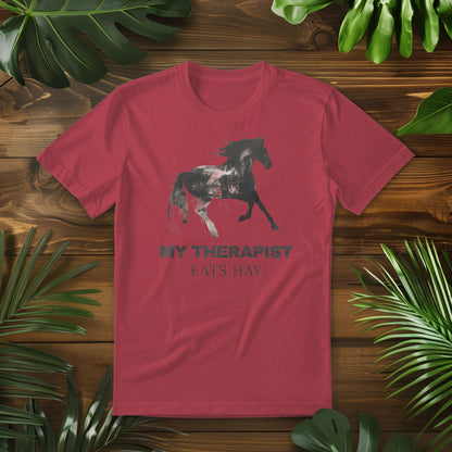 Horse Therapy Tee - 'My Therapist Eats Hay' - Unisex Softstyle T-Shirt